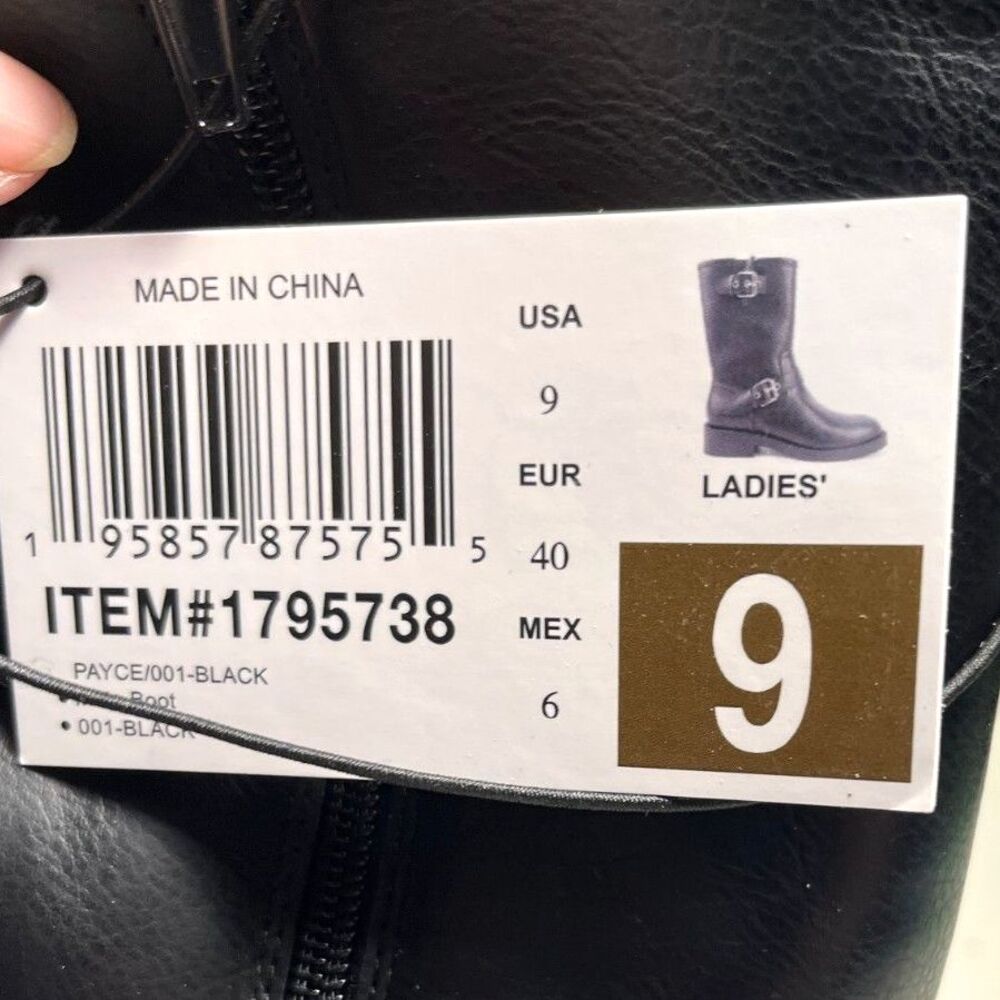 Dolce Vita Women's Black Payce Moto Boots Double Buckles Side Zipper SZ 9 NEW - Picture 6 of 6